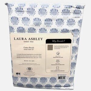 Laura Ashley | Bedding | 4pc Laura Ashley Blue Seashell Queen Sheet Set ...